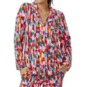 Bed Head Pj's x Trina Turk Long Sleeve Organic PJ Top in Dancing Dots - Size XL